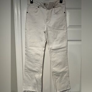 Zara White Wide Leg Flare Jeans